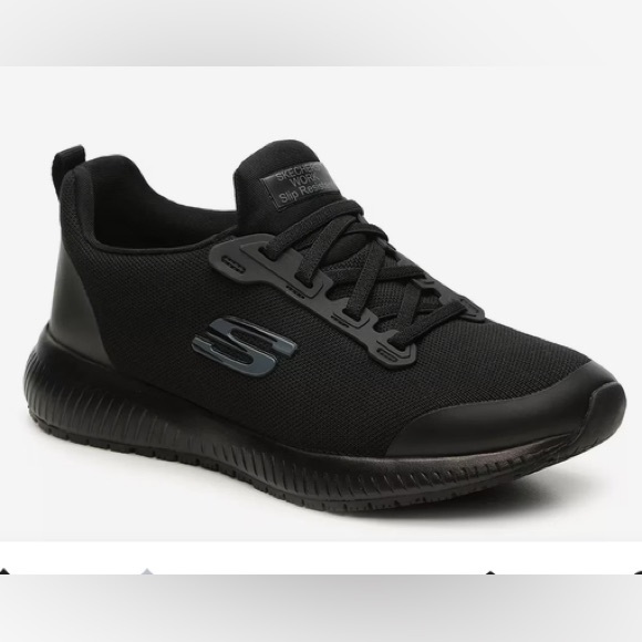 Skechers 8.5 Black Relaxed Fit, Slip Resistant & Work Slip-On Memory Sneakers. - Picture 1 of 7